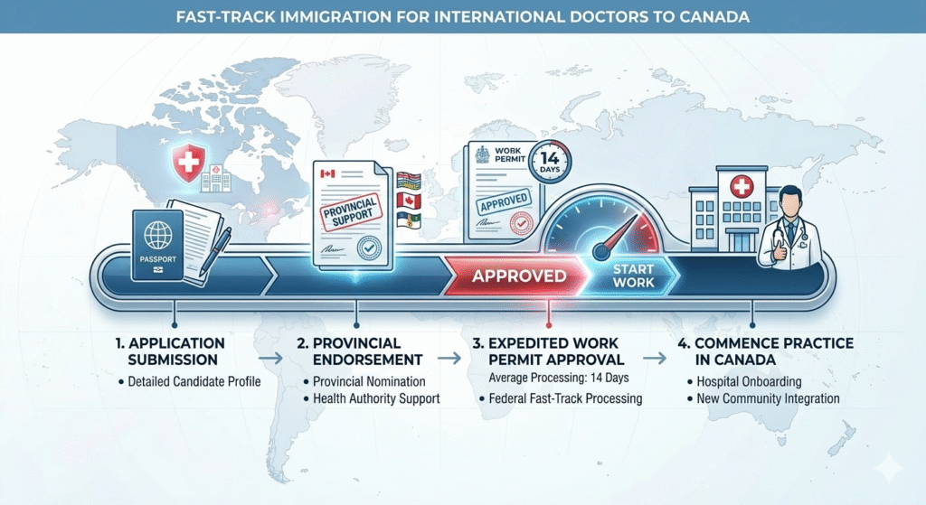 A timeline or speedometer-style infographic showing: